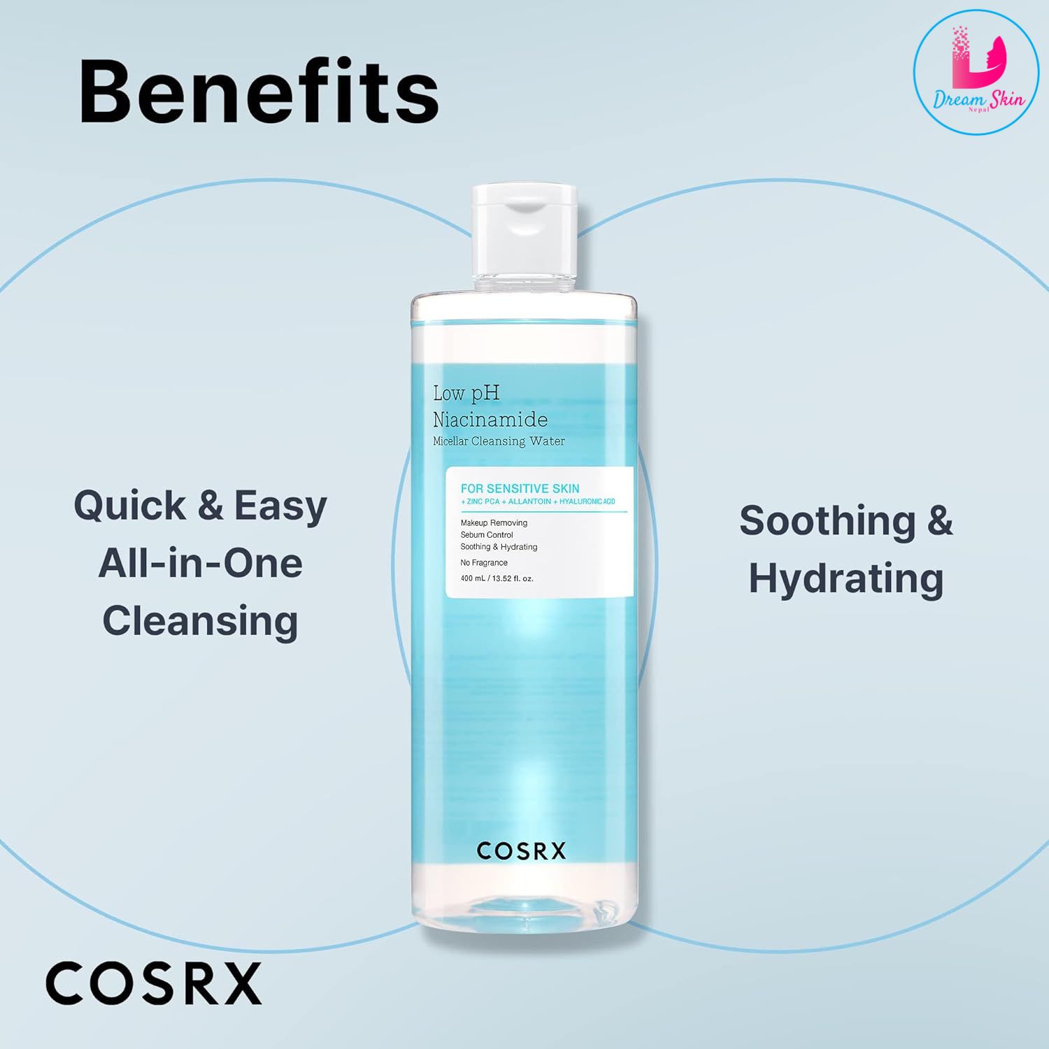 COSRX Low pH Niacinamide Micellar Cleansing Water (400ml)